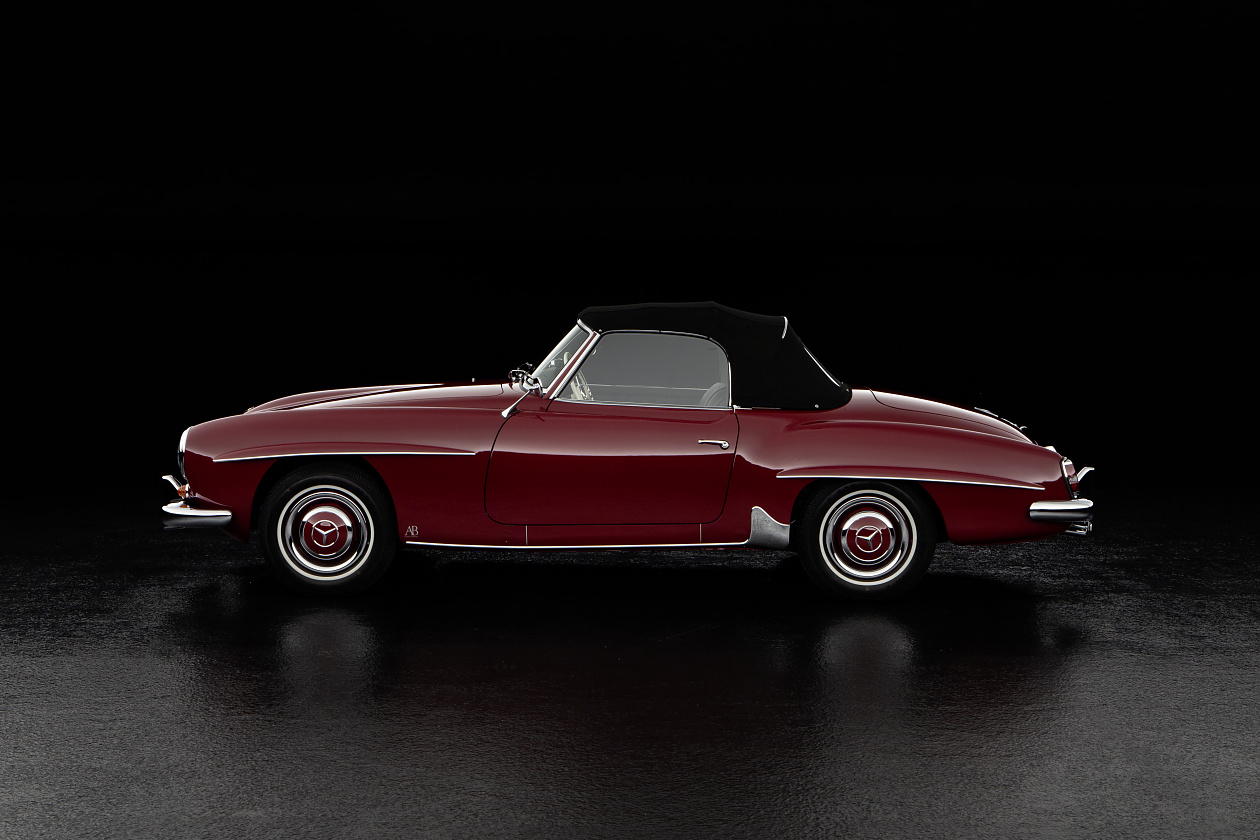 Mercedes-Benz 190 SL Roadster (1955-1963): Rot Leder schwarz