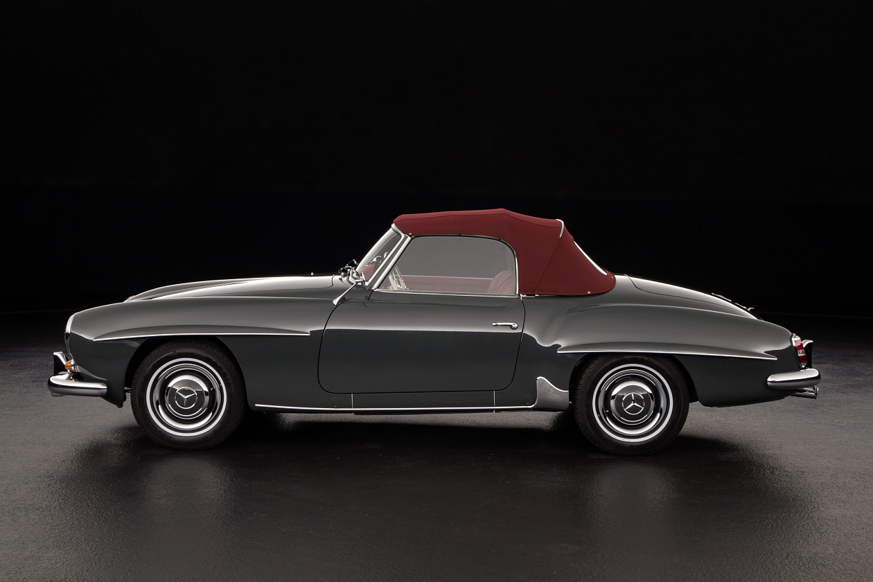 Mercedes-Benz 190 SL Roadster - Grau / Leder Rot