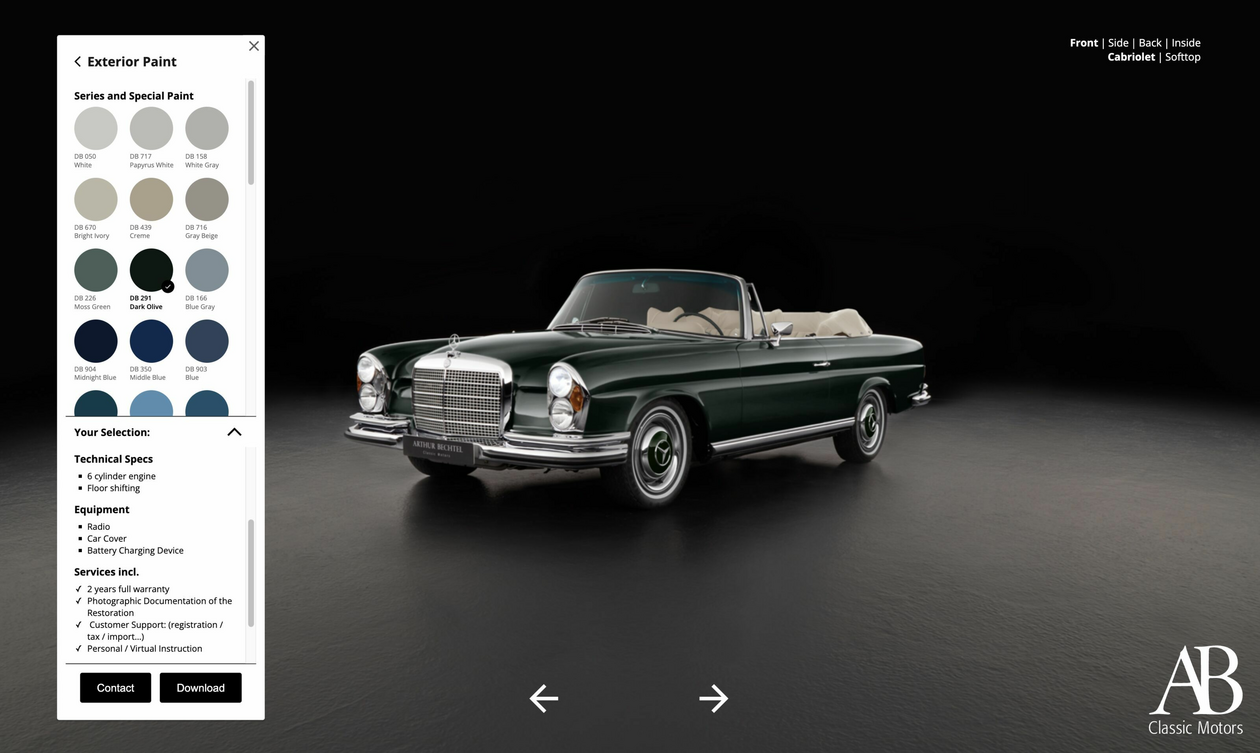 Mercedes-Benz 280 SE Cabriolet Configurator