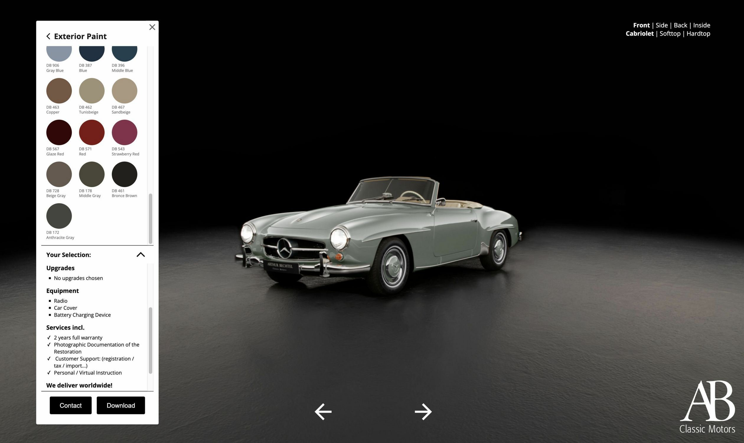 Mercedes-Benz 190 SL Roadster Configurator