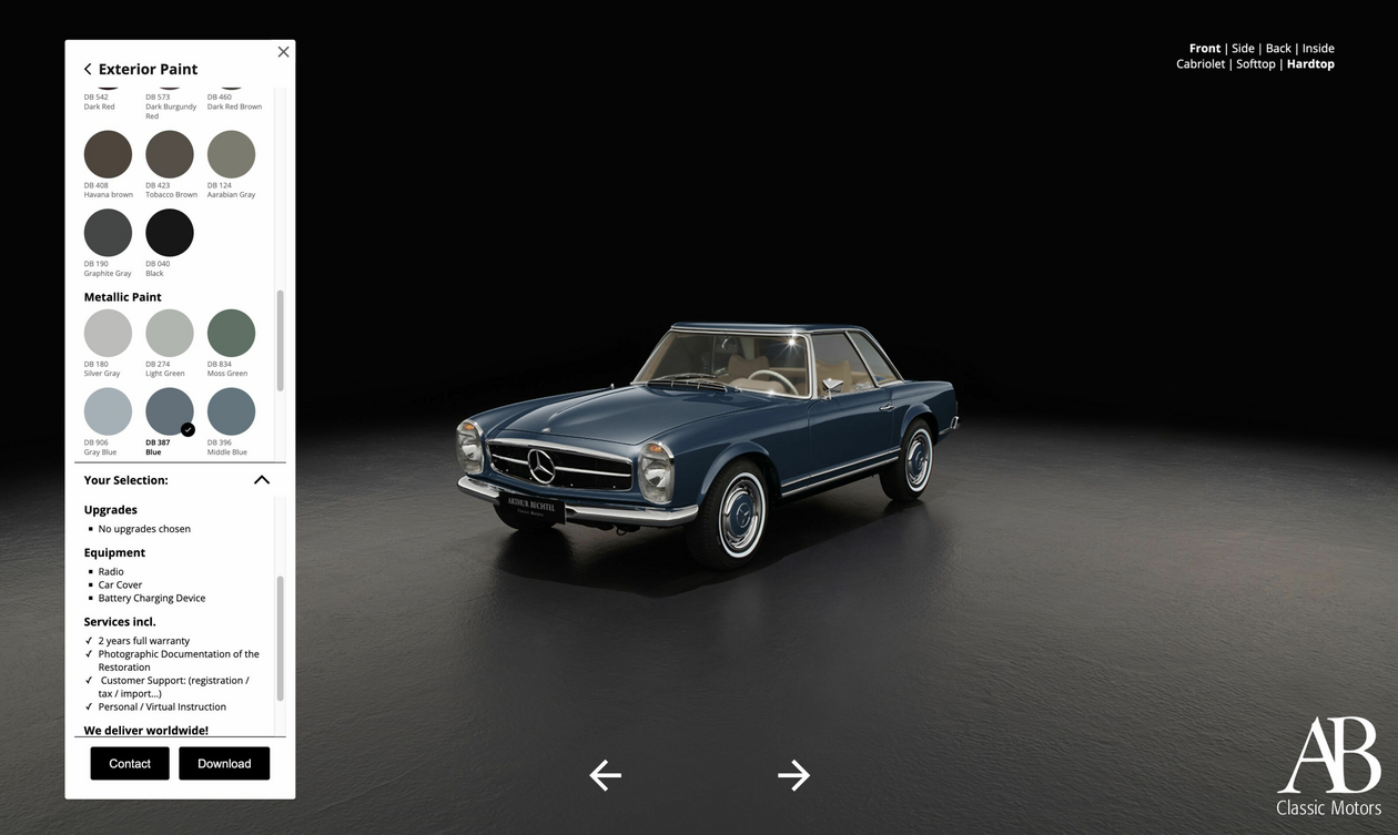 Mercedes-Benz 280 SL Pagoda Configurator